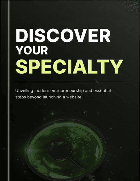 Book cover with 'Discover Your Specialty' text on a black background